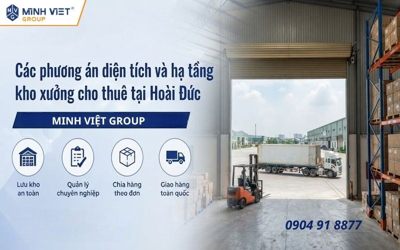 Các phương án diện tích và hạ tầng kho xưởng cho thuê tại Hoài Đức